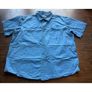 Magellan Outdoors MagShield Fishing Shirt 2XL Blue Short Sleeve Button Up Safari